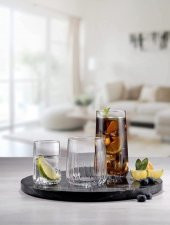 Paşabahçe nova bardak seti takımı 19 prç. standlı su meşrubat bardağı 3 boy sade thumbnail 2