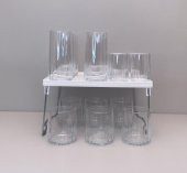 Paşabahçe nova bardak seti takımı 19 prç. standlı su meşrubat bardağı 3 boy sade thumbnail 1