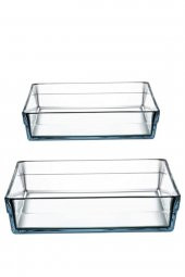 Paşabahçe premium borcam seti - 2 li dikdörtgen borcam takımı özel seri - 1