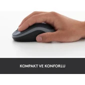 Logitech USB Alıcılı Kompakt Kablosuz Mouse Kırmızı thumbnail 6