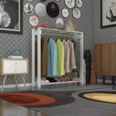 Kenzlife giysi dolabı maksut 135*100*40 byz askılık ayakkabılık - 1