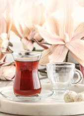 Lav sohbet 18 parça set - çay bardağı tabağı kahve fincanı seti takımı - 2