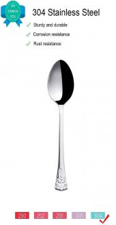 Nehir akasya paslanmaz çelik çay kaşık - 12 li çay kaşığı 18/10 - 1