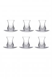 Paşabahçe timeless kesme kristal çay bardağı seti takımı - 12 parça çay seti 96992 - 2