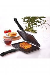 Döküm granit teflon ocak üstü tost makinası - el tostu - 1