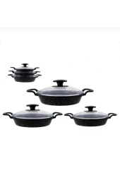 Eda 3 lü granit döküm kapaklı sahan tava seti - yanmaz yapışmaz 16/18/20 cm 3 boy thumbnail 2