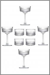 Paşabahçe elysia ayaklı kadeh bardak- sunum bardağı - çerezlik kasesi seti 8 parça - 1