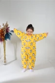 Çocuk Sarı Kalın Elyaf Dolgulu Desenli Uyku Tulum - 6