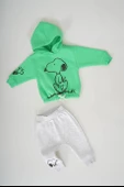 YENİ SEZON SNOOPY KAPŞONLU KIZ ÇOCUK 3İP EŞOFMAN TAKIMI - 11