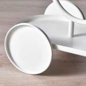 Tekerlekli Metal Çiçeklik-Saksılık Beyaz Renk MeridyenDukkan 75 cm İç Mekana Uygun - 3