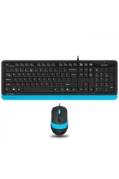 A4 Tech Nano Alıcı Kablosuz Multimedia Türkçe Klavye Mouse Seti Mavi Siyah thumbnail 1