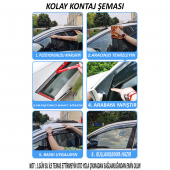 Cam Rüzgarlığı Ford Focus 2 2004-2010 Sedan Mügen Tip Piano Black - 4