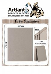Mukavva Gri 1 mm 35x50 cm 10 Adet Sert Karton Ekstra Sıkıştırılmış 35*50 Mukavva Gri Renkli 10 Adet - 3