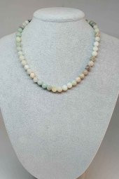 Amazonit Taşı Kolye 8mm (Klipsli) - 1