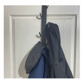 RİSİNGMABER Metal Mat Siyah Amerikan Kapı Arkası ve Banyo Kapı Arkası Dikey Askılık (2li Set) - 2