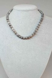 Jasper Taşı Kolye 8mm (9808) (Klipsli) - 1