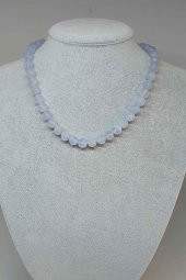 Kalsedon Taşı Kolye 8mm (Klipsli) - 1