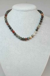 Kan Taşı Kolye 8mm (Klipsli) - 1