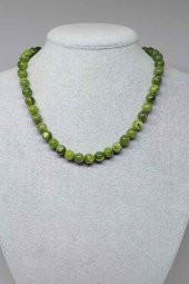 Yeşim Taşı Royal Quality Kolye 8mm (Klipsli) - 1