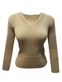 Me-Na 3000 Kadın Merserize İnce V Yaka Kazak thumbnail 5