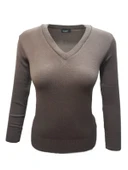 Me-Na 3000 Kadın Merserize İnce V Yaka Kazak thumbnail 3