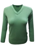 Me-Na 3000 Kadın Merserize İnce V Yaka Kazak thumbnail 1