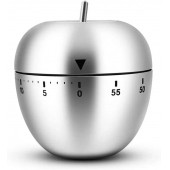 Taşınabilir Metalik Gri Apple Paslanmaz Kararmaz Çelik Mekanik 60 Dakika Timer Zamanlayıcı Saat - 1
