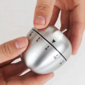 Taşınabilir Metalik Gri Apple Paslanmaz Kararmaz Çelik Mekanik 60 Dakika Timer Zamanlayıcı Saat - 2