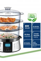 Goldmaster Biofit Led Ekranlı 120 Dakika Zaman Ayarlı 10 lt Dijital Buharlı Pişirici Gm7268d - 2