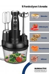 Goldmaster Blendactive 1000 Watt 5 in 1 Mutfak Robotu Multi Blender Seti Siyah - 1
