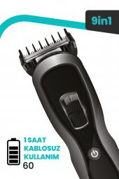 Goldmaster Cix 9 in 1 Kablolu Kablosuz Kullanımlı Lityum Bataryalı Hızlı Şarjlı Erkek Tıraş Bakım Seti - 3