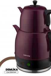 Goldmaster Demlika Mor XL Geniş Hazneli Damlatmaz Paslanmaz Çelik Çay Makinesi ve Su Isıtıcısı - 1