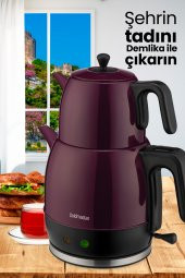Goldmaster Demlika Mor XL Geniş Hazneli Damlatmaz Paslanmaz Çelik Çay Makinesi ve Su Isıtıcısı - 6