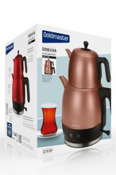 Goldmaster Demlika Mor XL Geniş Hazneli Damlatmaz Paslanmaz Çelik Çay Makinesi ve Su Isıtıcısı - 8