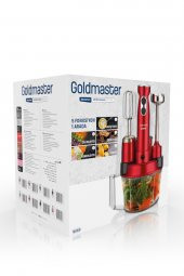 Goldmaster Elenamax Vişne Kırmızı 1000 Watt Hız Ayarlı 100 Bakır Motor 5 In 1 Mutfak Robotu Multi Blender Seti - 6