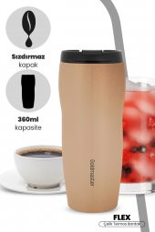 Goldmaster Flex Gold 4 Saat Sıcak Tutma 6 Saat Soğuk Tutma Özellikli Sızdırmaz Kapaklı Paslanmaz Çelik Termos thumbnail 1