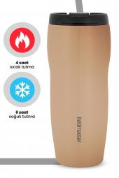 Goldmaster Flex Gold 4 Saat Sıcak Tutma 6 Saat Soğuk Tutma Özellikli Sızdırmaz Kapaklı Paslanmaz Çelik Termos thumbnail 2