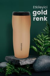 Goldmaster Flex Gold 4 Saat Sıcak Tutma 6 Saat Soğuk Tutma Özellikli Sızdırmaz Kapaklı Paslanmaz Çelik Termos thumbnail 3