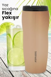 Goldmaster Flex Gold 4 Saat Sıcak Tutma 6 Saat Soğuk Tutma Özellikli Sızdırmaz Kapaklı Paslanmaz Çelik Termos thumbnail 4