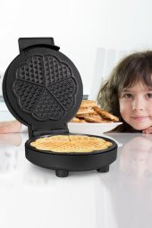 Goldmaster Cookie 1000W Taşmayı Önleyen Derin Plakalı Isı Kontrollü Waffle Makinesi İnox Siyah - 4