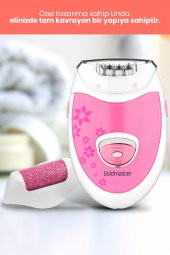 Goldmaster Linda Şarjlı 2 in 1  Epilatör ve Topuk Törpüsü Seti Epilasyon Cihazı Pembe GM7159P - 7