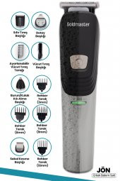 Goldmaster Jön Islak Kuru Hızlı Şarj Özellikli Kablolu Kablosuz Kullanımlı Standlı 10 in 1 Erkek Bakım Seti thumbnail 1