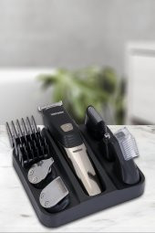 Goldmaster Jön Islak Kuru Hızlı Şarj Özellikli Kablolu Kablosuz Kullanımlı Standlı 10 in 1 Erkek Bakım Seti thumbnail 2