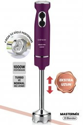 Goldmaster Master Mix 1000 Watt Güçlü Motor Paslanmaz Çelik 4 Bıçaklı Hız Ayarlı Ekstra Uzun El Blender - 1