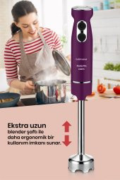 Goldmaster Master Mix 1000 Watt Güçlü Motor Paslanmaz Çelik 4 Bıçaklı Hız Ayarlı Ekstra Uzun El Blender - 2