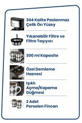 Goldmaster Procoffee Damalı Özel Seri Çift Kupalı Filtre Kahve Makinesi - 3