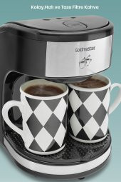 Goldmaster Procoffee Damalı Özel Seri Çift Kupalı Filtre Kahve Makinesi - 4