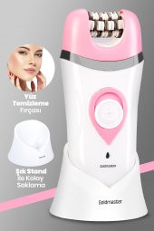Goldmaster Peri Şarj Standlı Islak Kuru 3 in 1 Cilt Yüz Temizleme Fırçalı Epilatör Epilasyon Güzellik Seti thumbnail 5