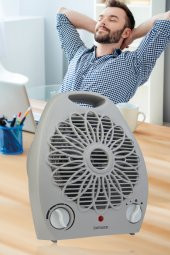 Goldmaster Venüs 2000 Watt Isıya Dayanıklı Sıcak,Ilık,Soğuk Devrilme Emniyetli Isıtıcı Fan Gri - 7