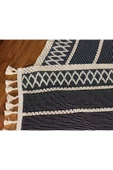 Örme Lacivert Runner , Püsküllü Organik Pamuk Dantel Örme Runner 35x155 Cm Regina Runner Örtüsü - 5